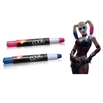 Harley Blue and Pink Hair Chalk - Joker Style Edge Stix Temporary Blendable Hair Color Works On All Hair Types and Colors -