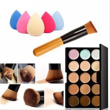 Mefeir 15 Colors Professional Concealer Camouflage Makeup Palette Contour Face Contouring Kit + Oblique Head Contour Makeup