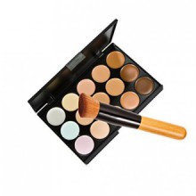 15 Colors Makeup Concealer Foundation Cream Cosmetic Palette Set Tools With Brush