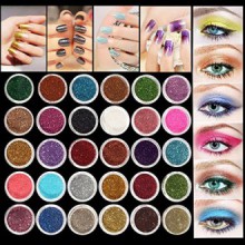 LuckyFine 30pcs / Set couleurs mélangées Glitter Poudre Fard à paupières Ombres à paupières Cosmétiques Salon aléatoire App Coul