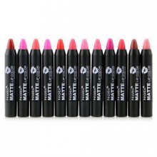 12pc Nabi Cosmetics Professional Selected MATTE Lip Color Lipstick Set de 12 Shades