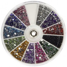 350Buy diamantes de imitación 2400 pieza 12 del color del arte del clavo de manicura Nail Ruedas