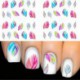 Colorful Beauty Leopard Water Transfer Stickers Nail Art Tips Feather Decals