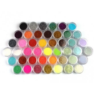 45 Couleurs Nail Art Make Up Body Glitter Shimmer Powder Dust Décoration