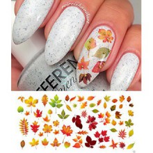 Automne - Feuilles d'automne Water Slide Nail Art Stickers Set 2 - Salon Qualité 5.5 Fiche de "X 3"!