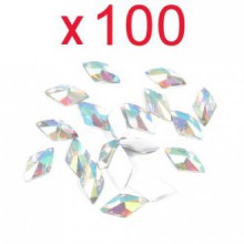 So Beauty 100pcs Colorful Rhombus Flat Back Rhinestones Flatback acrylic Gems for Nail Art