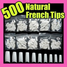 500 Blanco falso francés del clavo extremidades del arte de acrílico ultravioleta 064