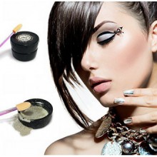 Chrome Mirror Nail poudre avec Shimmer lisse brillant Glitter Effet Pigment Nail Art par Pinky Petals (Chrome / Argent)