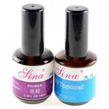 2pcs UV Top Coat Primer Base Gel Nail Art Tips Builder Acrylic Polish Set 14ml