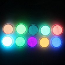 NICOLE DIARY Phosphorescent FLUORESCENT poudre Glow In Nail foncé Décorations Nail Art Acrylique Utilisation (10 couleurs / set)
