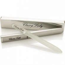 ClassyLady cristal de verre professionnel ongles ensemble de fichiers avec étui, Silver