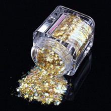ECBASKET Nouvelle arrivée Glizty Nail Powder Dust Nail DIY Glitter tranches d'or