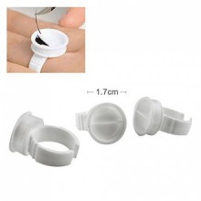 TP 100pcs Disposable Plastic Nail Art Tattoo Ink Cups Caps Adhesive Pigment Holder Glue Holder Eyelash Extension Rings