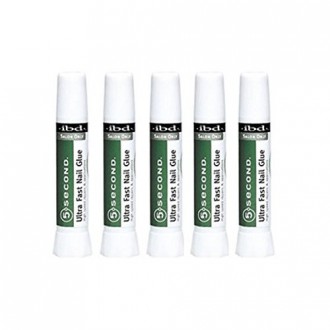 IBD 5 Second Nail Glue Ultra rapide Ensemble de 5 Tubes - 0,07 oz chacun