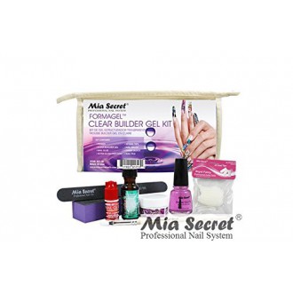 Effacer Builder Gel Kit: Primer, Effacer Builder Gel, colle à ongles, Ultra Coat Gloss Top, 20 bouts d'ongle, brosse à ongles, E