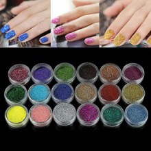 AMA (TM) 18 Couleurs Nail Glitter Powder Shinning Nail Mirror Powder Makeup Art Chrome Pigment pour UV GEL Poudre Acrylique