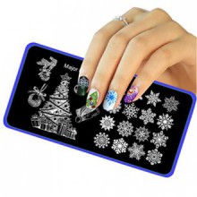 Arte de uñas ! AMA (TM) de Navidad del clavo de DIY que estampa imagen del arte de la manicura placas Plantilla (E)