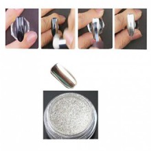 AMA (TM) 10g / Gold Box Sliver Nail Glitter Powder Nail Shinning Mirror Powder Makeup Art DIY Chrome Pigment (Silver)