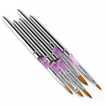 Iebeauty® Pack of 2 No.2 Acrylic UV Gel Nail Brush Gel Builder Nail Art Tips Drawing Design Polish Flat Carving Pen
