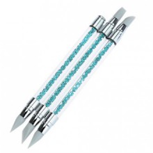 Sankuwen 3PCs Pencil Strass Head Nail Art Silicone Brush with Acrylic Strap