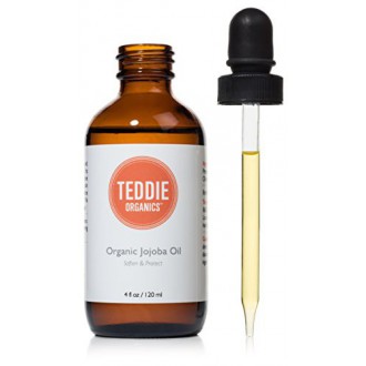 Teddie Organics Golden Jojoba Oil 100% Pure Organic Cold Pressed and Unrefined 4oz - Natural Oil Moisturizer for Face Hair