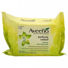 Aveeno Maquillage Positively Radiant Retrait Lingettes, 25 Count
