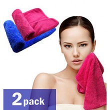 Bath Blossom Débarbouillette Serviette Démaquillant Microfiber (Pack 2), Vêtements réutilisables de maquillage du visage Cleansi