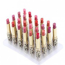 Abody 12 colores 24pcs leopardo de la impresión de los lápices labiales hidratantes Bálsamo para el sistema impermeable y dura m