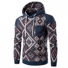 Mens Outwear, Neartime retro de manga larga con capucha Sudadera con capucha Tops capa de la chaqueta (L, Azul)