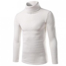 Mens Clothes,Neartime Casual High-Collar Men's Sweaters Tops Warm Winter (XL, White)