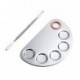 Your Choice Stainless Steel Semicircle 5-well Makeup Palette Spatula Pro Professional Makeup Nail-art Manicure Artist Tool