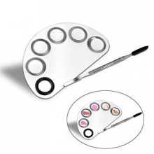 PIXNOR Makeup Palette Makeup Nail-art Manicure Artist Tool Stainless Steel Cosmetic Palette with Spatula Tool