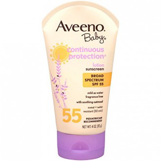 Aveeno Continuous Protection Lotion écran solaire à large spectre SPF 55, 4 Oz