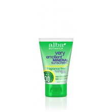 Alba Botanica muy emoliente, sin fragancia mineral protector solar SPF 30, de 4 onzas