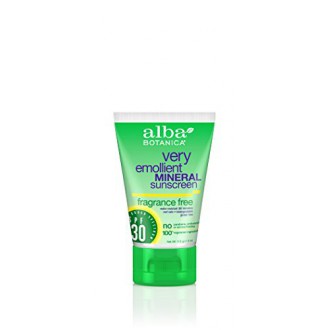 Alba Botanica Very Emollient, Fragrance Free Mineral Sunscreen SPF 30, 4 Ounce