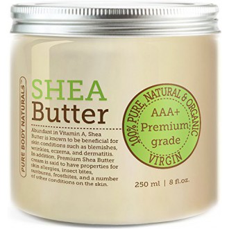 Pure Body Naturals AAA+ Unrefined Organic Shea Butter, 8 Ounce