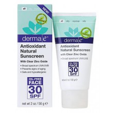 derma e Antioxydant Natural Sunscreen SPF 30 Oil-Free Lotion de visage avec de la vitamine C et le thé vert 2 oz