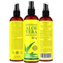 Aloe Vera SPRAY for Face, Skin & Hair - 99% ORGANIC, Made in USA, Big 12 oz - EXTRA Strong - SEE RESULTS OR MONEY-BACK -