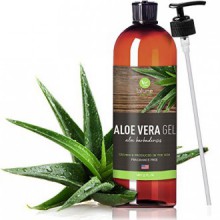 Aloe Vera Gel Organic for Face, Hair, Skin - 12 Oz - Certified Pure