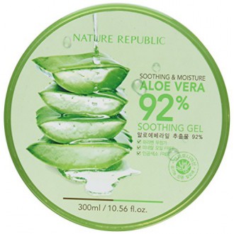 République Nature New Apaisant &amp; Moisture Aloe Vera 92% Gel, 10,56 Fl Oz