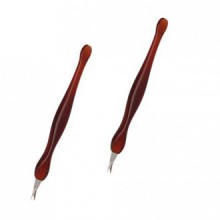 2 Pack Nail Art Pratique Outils Pédicure cuticules Trimmer Dead Skin Callus Removal Fork Brown