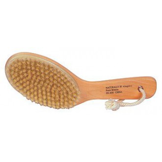 100% Natural Boar Bristle Body Brush with Contoured Wooden Handle