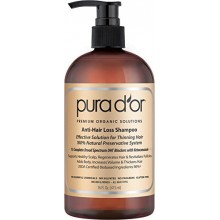 Pérdida PURA D'OR Anti-Hair premio orgánico aceite de argán Champú (Gold Label), 16 onza líquida