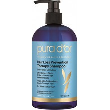 PURA D'OR Hair Loss Prevention Therapy Premium Organic Argan Oil Shampoo, 16 Fluid Ounce