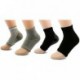 AYAOQIANG Moisturizing Open Toe Gel Heel Socks,Spa Socks for Dry Hard Cracked Skin -2 Pair（Black and Grey）
