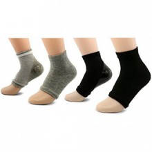 Piel AYAOQIANG Moisturizing Gel abiertas del dedo del pie talón Calcetines, Calcetines para Spa duro agrietado seco -2 Par (Negr