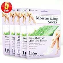 5Pair pie gel hidratante Crema hidratante hidratante de calcetines para las mujeres, las niñas, los hombres (manteca de karité y