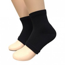 acebone Beauty Spa Moisturizing Gel Heel Socks for Dry Hard Cracked Skin - One Size - Comfortable Fit - Black