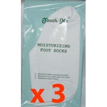 3 paires / set Touch Me (TM) hydratantes Chaussettes à pied, 94% coton / 6% Spandex (Lot de 3 paires)