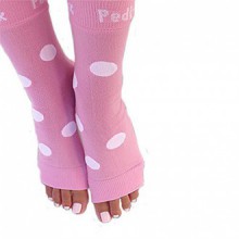 PEDI SOX rose et blanc à pois 1 paire